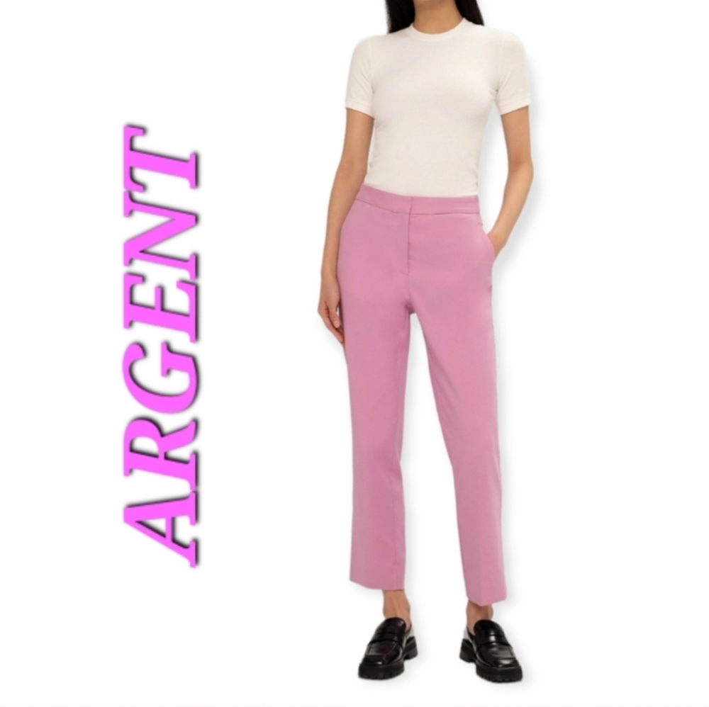 ARGENT Tailored Trouser Pants in Cotton, pink lavender Femenine
